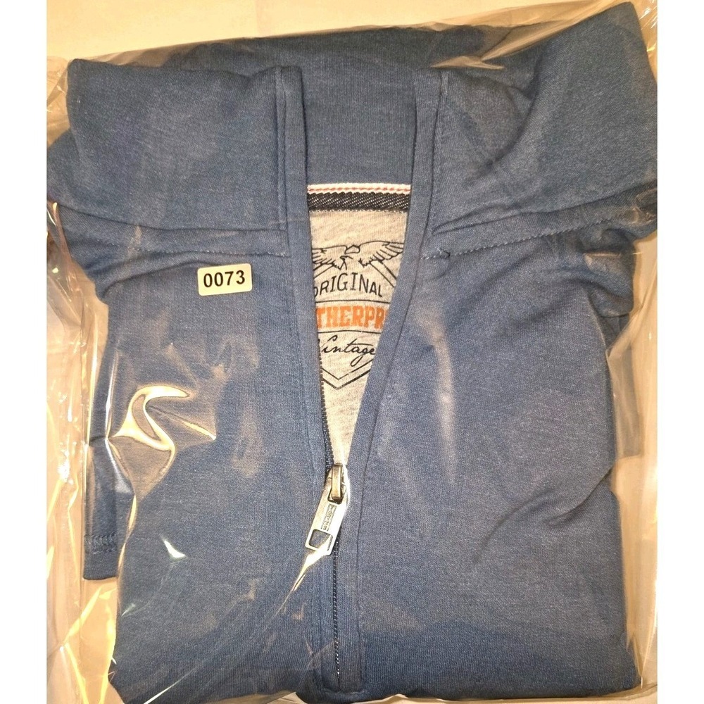 Men's Original Weatherproof Vintage 1/4 Zip Blue Pullover Sweater Size Large EUC